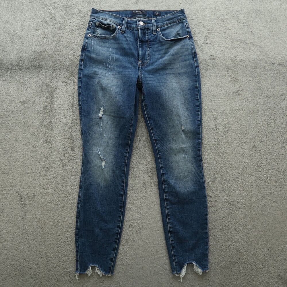 Lucky Brand Jeans Women's 4A High-Rise Bridgette Skinny 26.5" Inseam Distressed